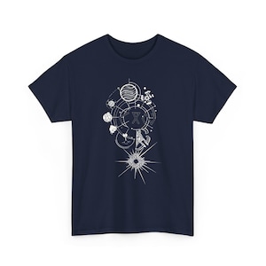 Outer Wilds Gaming-tröja, Indie Space Exploration Video Game-t-shirt, Retro Sci-Fi-grafik-tröja, Kosmisk Äventyrs-Gamer-gåva Unisex-tröja Navy
