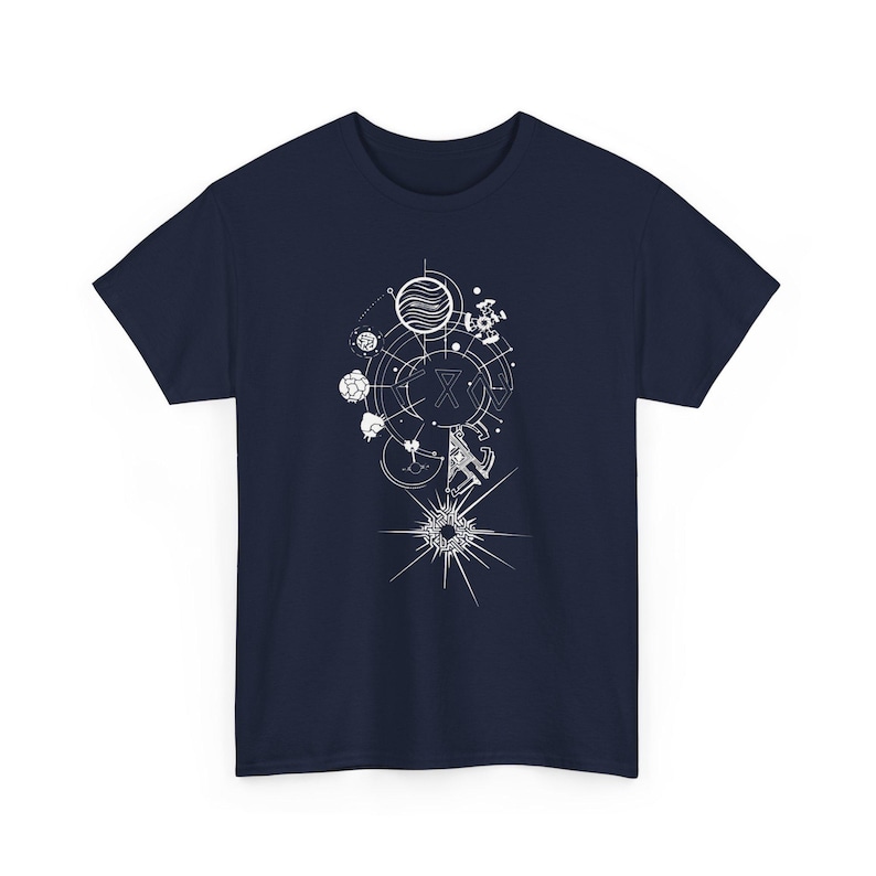 Outer Wilds Gaming-tröja, Indie Space Exploration Video Game-t-shirt, Retro Sci-Fi-grafik-tröja, Kosmisk Äventyrs-Gamer-gåva Unisex-tröja Navy