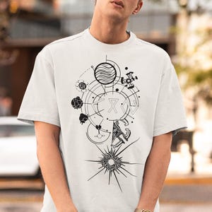Outer Wilds Gaming-tröja, Indie Space Exploration Video Game-t-shirt, Retro Sci-Fi-grafik-tröja, Kosmisk Äventyrs-Gamer-gåva Unisex-tröja White