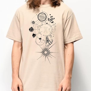 Outer Wilds Gaming-tröja, Indie Space Exploration Video Game-t-shirt, Retro Sci-Fi-grafik-tröja, Kosmisk Äventyrs-Gamer-gåva Unisex-tröja Sand