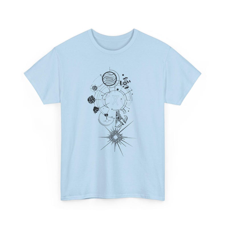 Outer Wilds Gaming-tröja, Indie Space Exploration Video Game-t-shirt, Retro Sci-Fi-grafik-tröja, Kosmisk Äventyrs-Gamer-gåva Unisex-tröja Light Blue