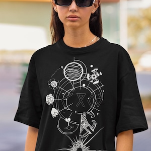 Outer Wilds Gaming-tröja, Indie Space Exploration Video Game-t-shirt, Retro Sci-Fi-grafik-tröja, Kosmisk Äventyrs-Gamer-gåva Unisex-tröja Black