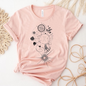 Outer Wilds Gaming-tröja, Indie Space Exploration Video Game-t-shirt, Retro Sci-Fi-grafik-tröja, Kosmisk Äventyrs-Gamer-gåva Unisex-tröja Light Pink