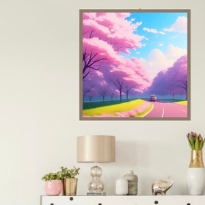 Scenic Drive Pink Aesthetic Art Print