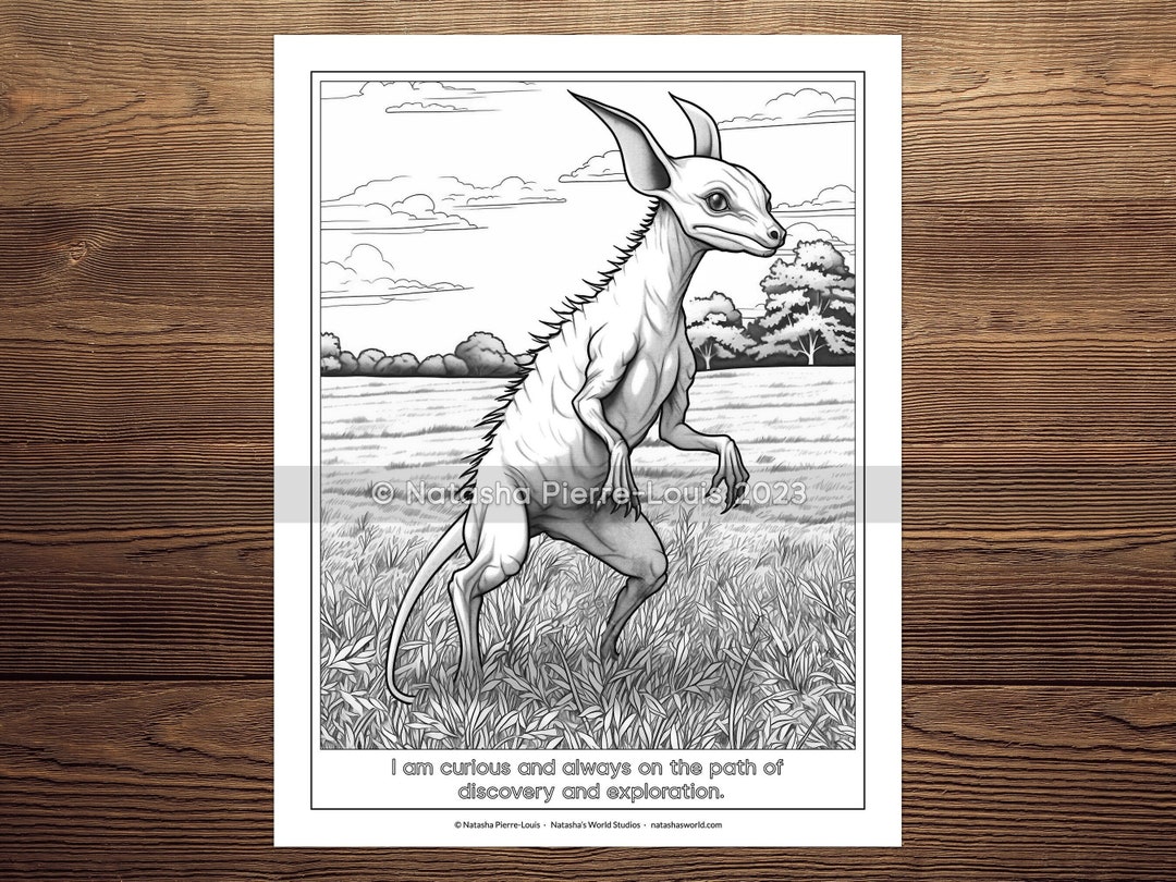 Chupacabra Coloring Page From the Mythical Affirmations Etsy