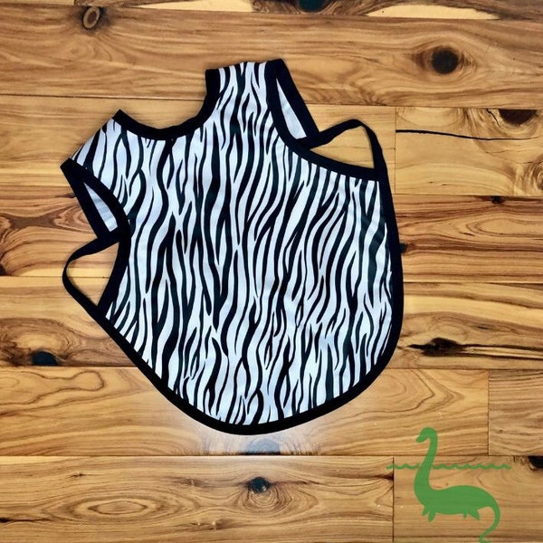 Fundraiser for Dear Jack Foundation Awareness Bapron | Baby Toddler Bib Apron Hybrid | Rare Cancers & Disease Awareness | Zebra Print | DJF