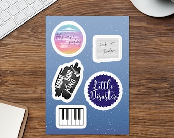 Irgendetwas Corporate Jacks Mannequin Andrew McMahon in der Wildnis Sticker Sheet | Andrew McMahon inspirierte Aufkleber