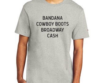 Herr Country, Musikstad, Countrymusikälskare, Bandana, Cowboystövlar, Kontanter, Unisex Champion T-shirt