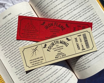 Fourth Wing | Iron Flame | The Empyrean | Love Quotes | Ticket Style Bookmark