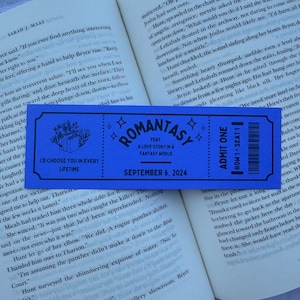 Romantasy Book Lover | Love Quotes | Ticket Style Bookmarks | Romance | Fantasy