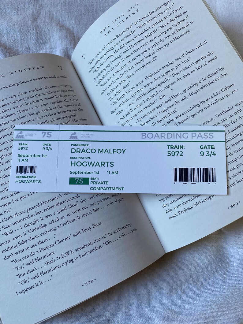 Hogwarts Express Boarding Pass Harry Potter Bookmarks Customizable Etsy