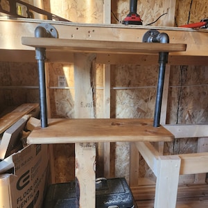 2 tier black iron shelf