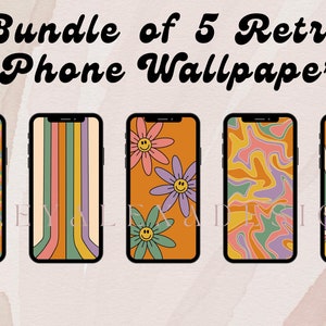 Retro iPhone Wallpaper, iPhone Wallpaper Bundle, Groovy Wallpaper, Aesthetic Retro iPhone Wallpaper, Digital Download, iOS Wallpaper