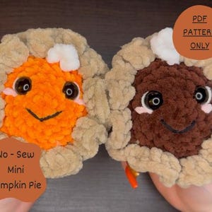 No - Sew Mini Pumpkin Pie PDF PATTERN | Beginner Friendly Crochet Pattern