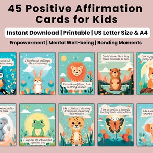 Cartes d'affirmation positive Cartes-cadeaux cadeau pour les enfants cadeau pour les parents enfants encouragement croyances positives cadeau d'anniversaire cadeau de soins personnels