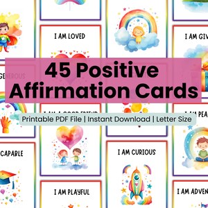 Tarjetas de afirmación positiva Tarjetas de regalo regalo para niños regalo para padres niños aliento creencias positivas regalo de cumpleaños regalo de cuidado personal