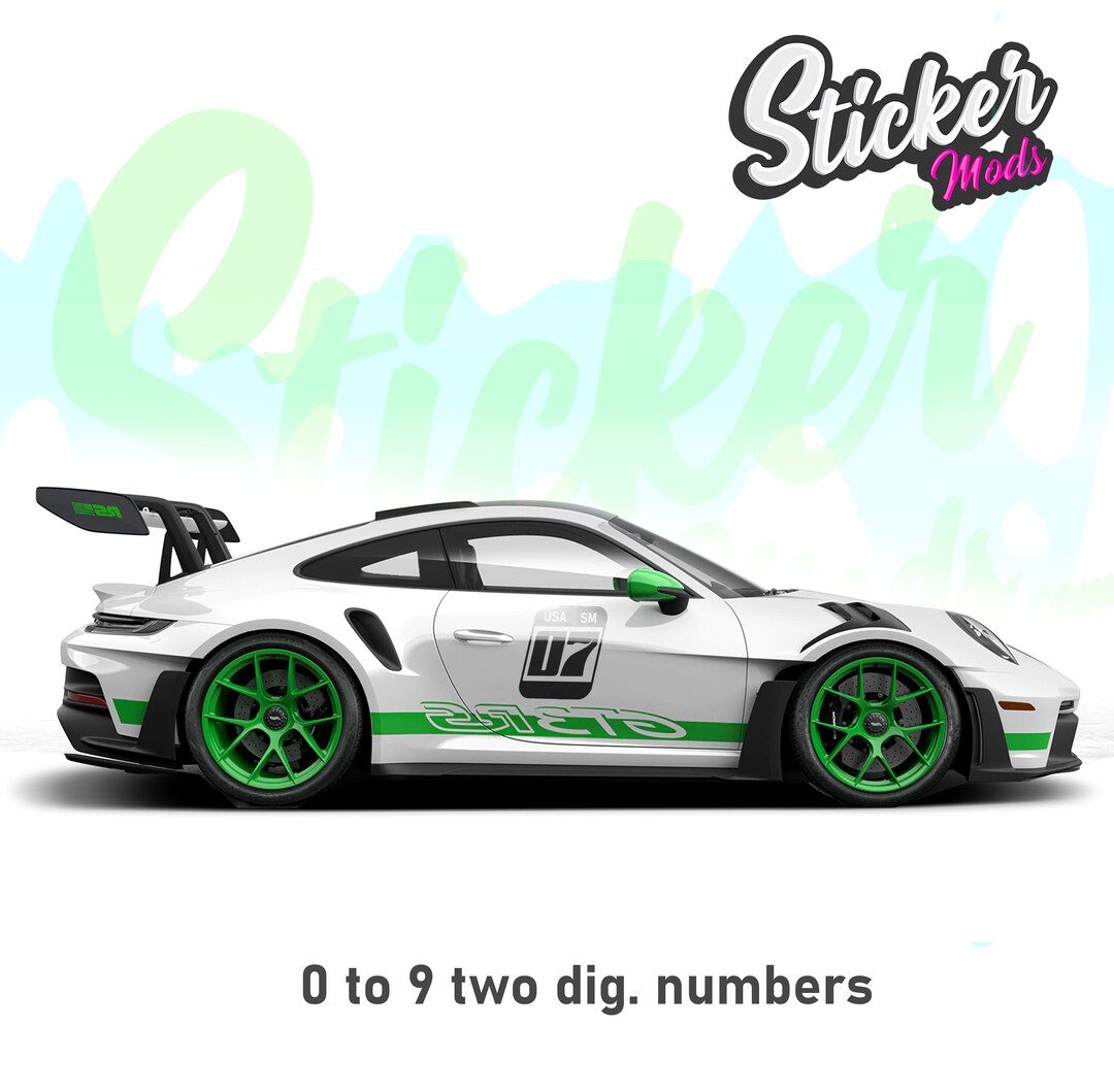 The Race Car Number Decal - Etsy