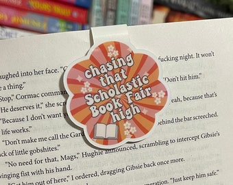 Chasing That Scholastic Book Fair High | Holographic Magnetic Bookmark | Book Club Bookmark | Bookish Gift | Book Merch | Cute Bookmark