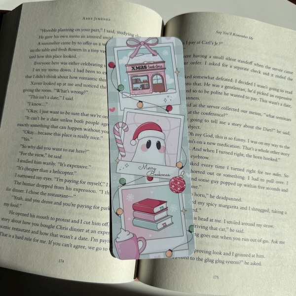 Christmas Ghost Bookmarks | Laminated Bookmark | Reader Gift | Bookish Gift | Book Club Bookmark | Handmade Bookmark | Holiday Bookmark