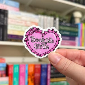 Bookish Girlie Heart | Waterproof Kindle Sticker | E-Reader Sticker | Book Merch | Laptop Sticker | Bookish Gift | Book Lover