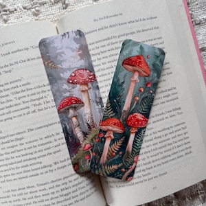 Mushroom Forrest Bookmark | Handmade Bookmark | Laminated Bookmark | Bookish Gift | Book Lover | Librarian Gifts | Forrest Bookmark
