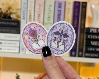 Romance and Fantasy Stained Glass | Waterproof Kindle Sticker | E-Reader Sticker | Book Merch | Bookish Gift | Book Lover