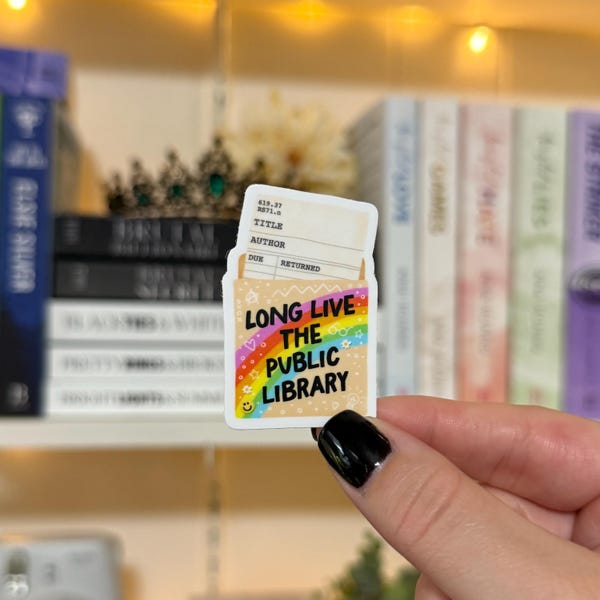 Long Live The Public Library | Waterproof Kindle Sticker | E-Reader Sticker | Book Merch | Bookish Gift | Book Lover