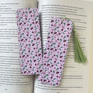 Cherries Laminated Bookmark | Handmade Bookmark | Book Club Bookmark | Bookish Gift