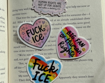 Fuck Ice | Big Fan Of Human Rights | Waterproof Kindle Sticker | E-Reader Sticker | Book Merch | Bookish Gift | Book Lover