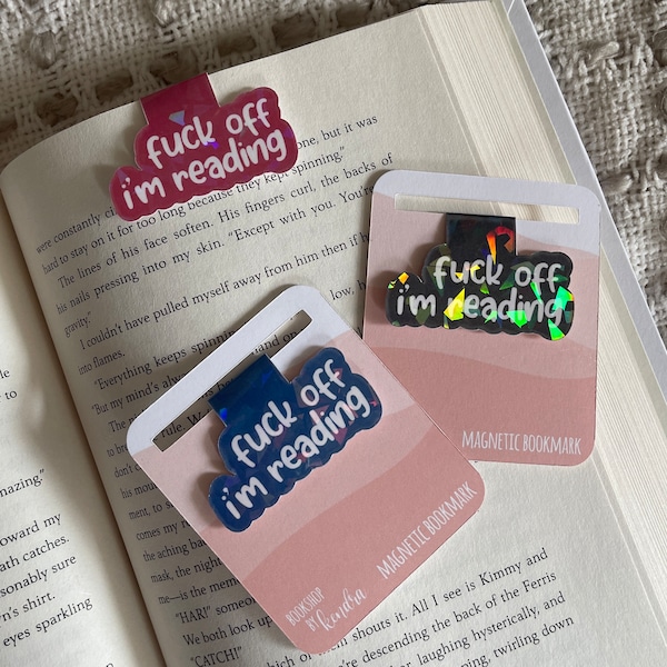 Fuck Off I'm Reading Holographic Magnetic Bookmark | Holographic Bookmark | Magnetic Bookmark | Book Club Bookmark | Bookish Gift