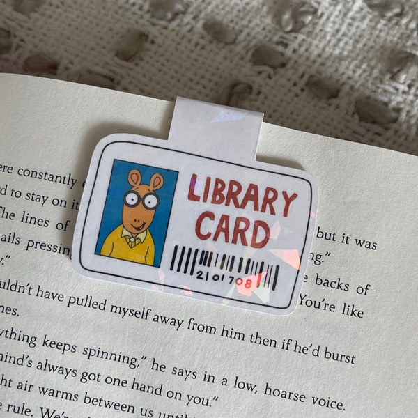 Arthur Library Card | Holographic Magnetic Bookmark | Arthur and Friends | Bookish Gift | Book Club Bookmark