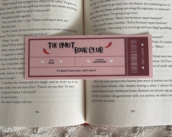 The Smut Book Club Laminated Bookmark | Handmade Bookmark | Book Club Bookmark | Bookish Gift