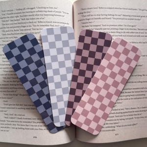 Checkered Laminated Bookmark | Handmade Bookmark | Book Club Bookmark | Bookish Gift