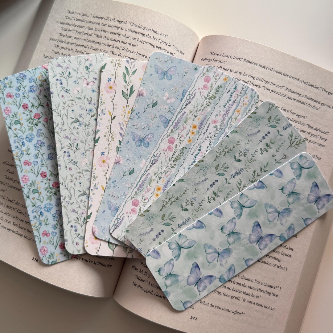 Butterfly Floral Laminated Bookmark | Book Club Bookmark | Bookish Gift ...