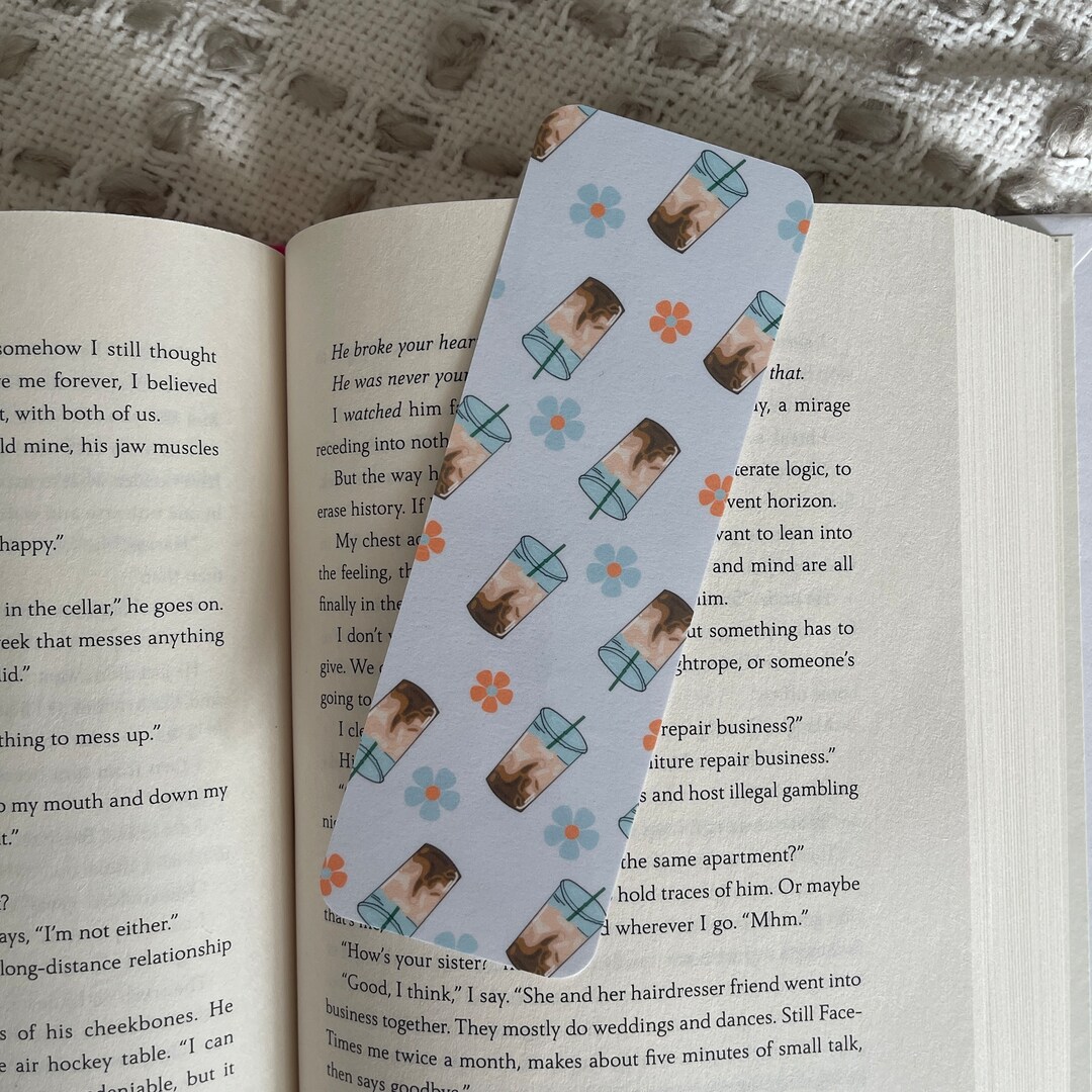 Coffee Lover Laminated Bookmark Book Club Bookmark Iced Coffee Bookmark