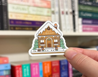 Gingerbread Local Library | Waterproof Kindle Sticker | E-Reader Sticker | Book Merch | Laptop Sticker | Bookish Gift | Book Lover