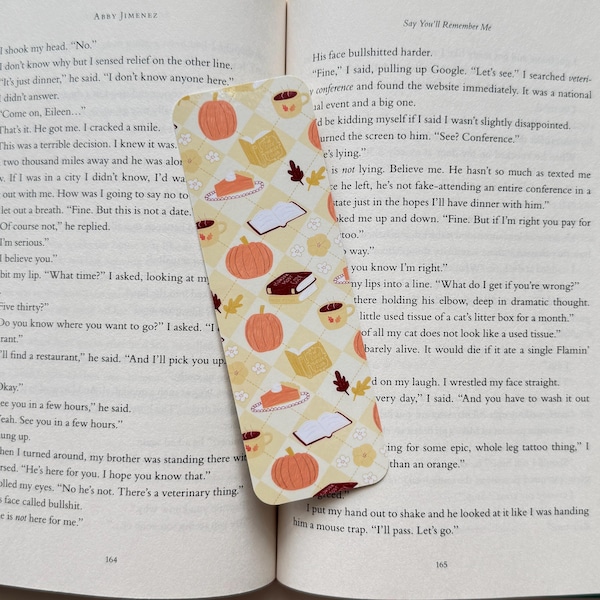 Fall Pumpkin Pie | Autumn Bookmark | Laminated Bookmark | Reader Gift | Bookish Gift | Book Club Bookmark