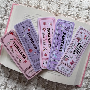 Reader Bookish Ticket Bookmarks | Handmade Bookmark | Laminated Bookmark | Bookish Gift | Book Lover | Fantasy | Romance | Thriller | Horror