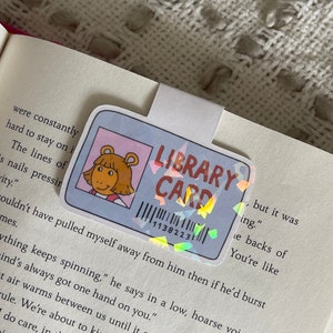 DW Library Card Bookmark | Holographic Magnetic Bookmark | Book Club Bookmark | Bookish Gift | Arthur PBS