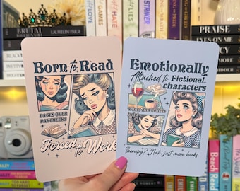 Retro Kindle Insert | Kindle Paperwhite | Kindle Basic | Cute Kindle Insert | Born to Read | Emotionally Attached to Fictional Characters