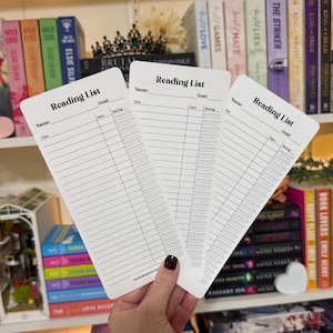 Reading List Bookmark | Library Card | Book Log | Reading Journal Tracker