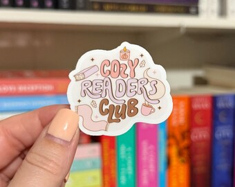 Cozy Readers Club | Waterproof Kindle Sticker | E-Reader Sticker | Book Merch | Laptop Sticker | Bookish Gift | Book Lover