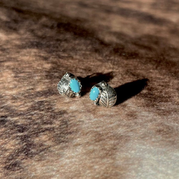 Genuine Kingman Stabilized Turquoise and Sterling Silver Earrings | Rose Joe