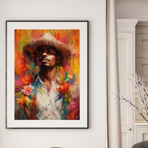 El Silletero (Medellin’s Flower Festival) – Limited Edition Portrait Digital Art - People of Medellin Colombia Latin America Expressionist