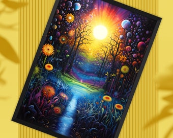 El Camino Al Sol A Limited Edition Numbered & Certified Portrait Art Print by Colombian Artist Kata Angel - Flora Exclusive to neziak.co