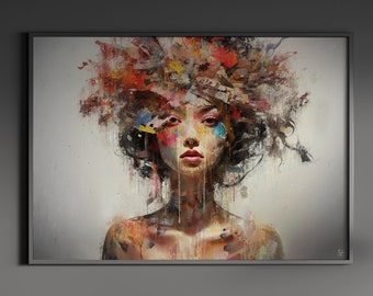 The Art of None Verbal Communication – Limited Edition Print Asian Woman Expressive Mind Toughts Mindfulness Pain & Reflection - Neziak CC