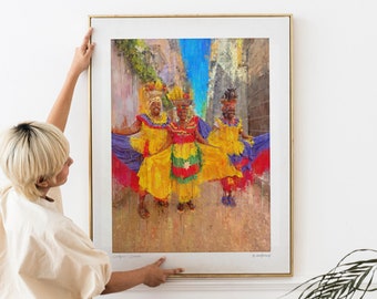 Mi Gente Latina – Limited Edition Certified Print Palenqueras People of Cartagena Colombia Latin America Unique Colombian Art NEZIAK CC