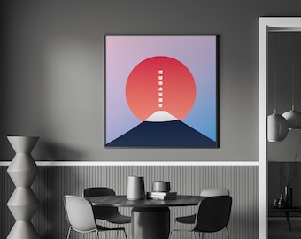 Fuji’s Truth – Limited Edition 1:1 Square Art Print - Minimalist Japanese Inspired Design Mount Fuji Sunset - Neziak Creative Collective