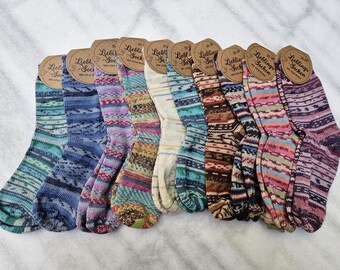 Cosy Premium Hand-Knitted Christmas colorful Wool socks, Rainbow sicks Machine Knit Socks Warm & Soft, Warmth, High Quality, gift