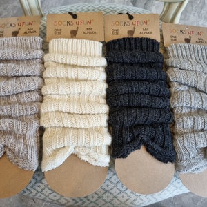 Alpaca & Lambs wool blend legwarmer for women (Free size) - perfect for cold weather and gifts,Christmas gift for him and Her winter